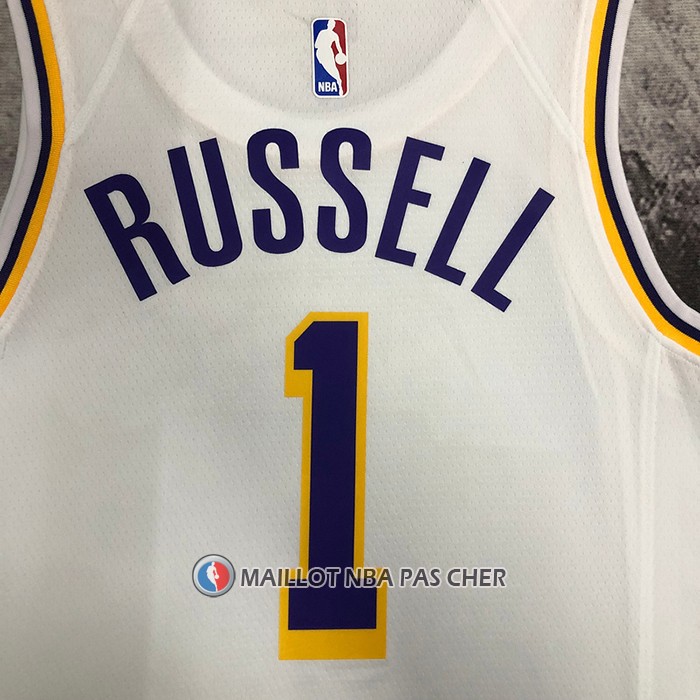 Maillot Los Angeles Lakers D'angelo Russell NO 1 Association 2022-23 Blanc